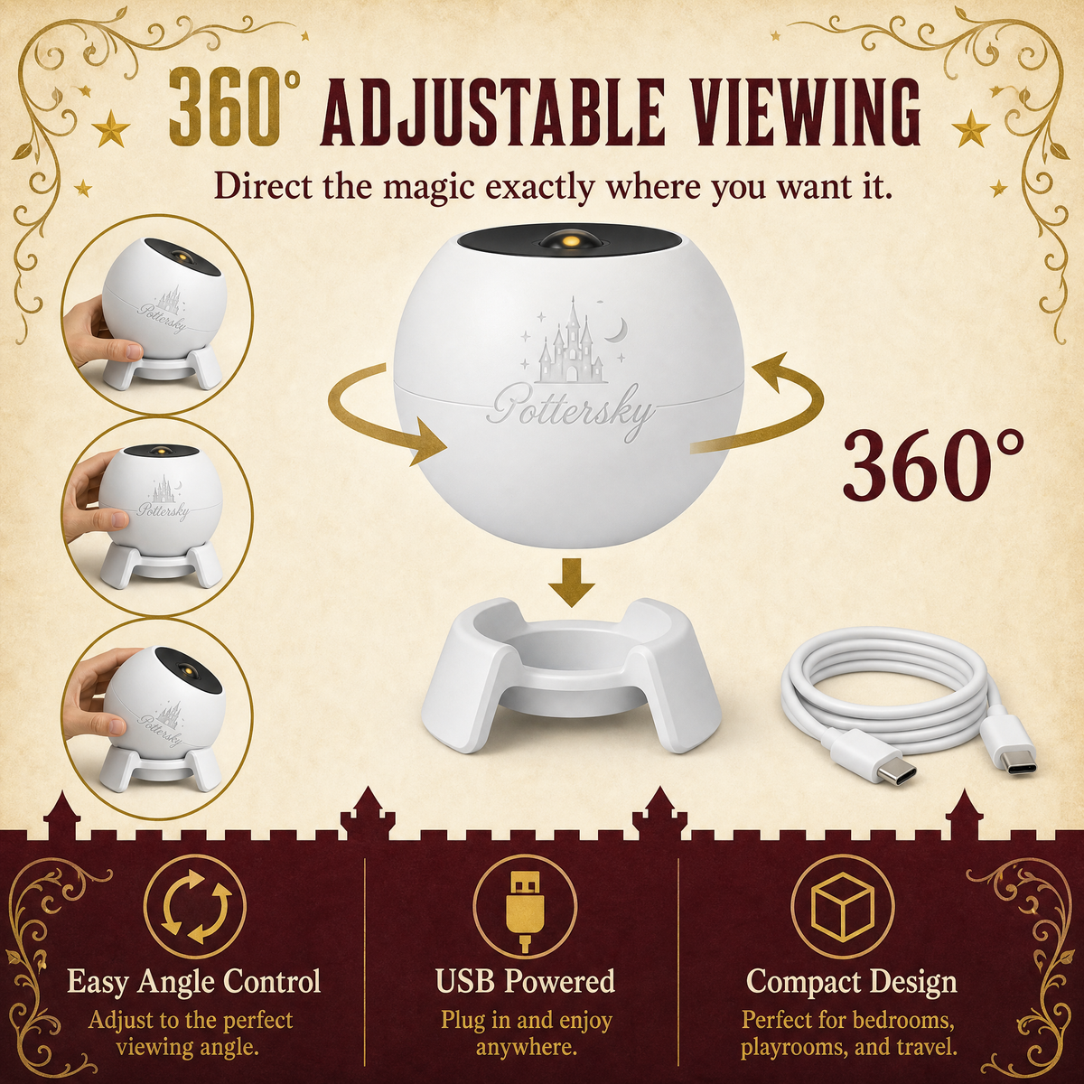 Pottersky 360° adjustable viewing